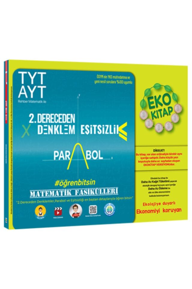 Tonguç YKS TYT AYT Matematik Fasikülleri Eko - 2. Dereceden Denklemler - Eşitsizlik - Parabol Tonguç