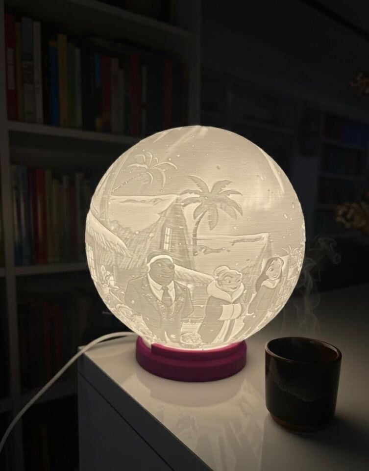 Lilo & Stitch Temalı 3D Lithophane Gece Lambası – Kişiye Özel Işık Deneyimi