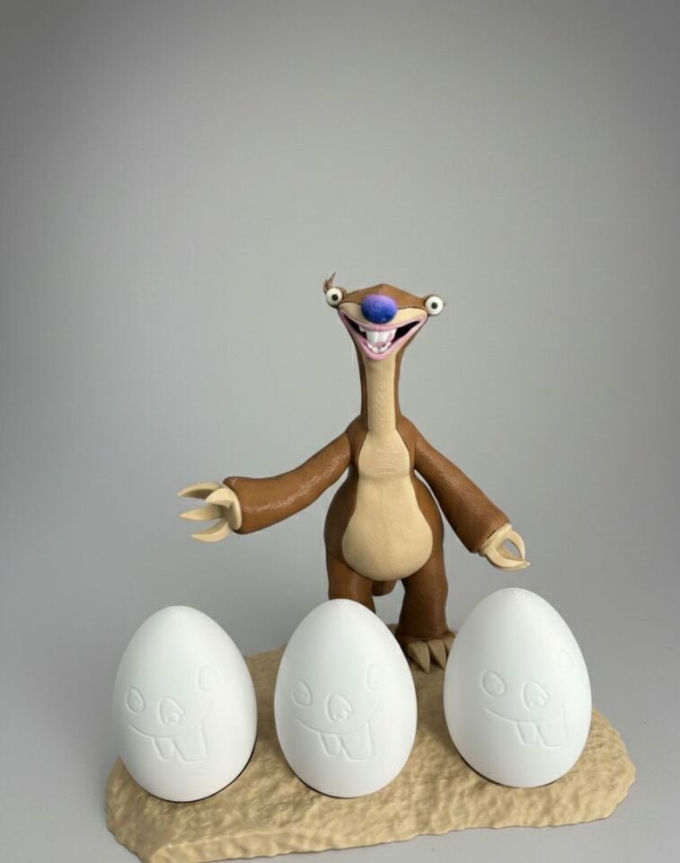 Buz Devri Sid ve Dinozor Yumurtaları - 15 cm Özel 3D Tasarım Figür