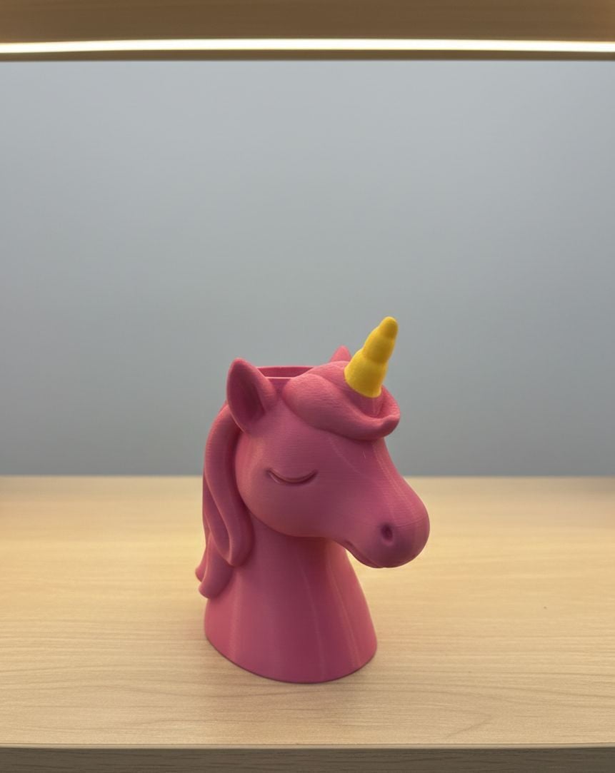 Pastel Pembe Unicorn Masaüstü kalem kutusu