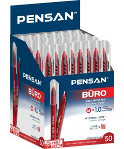 Pensan 2270 Büro Tükenmez Kalem Kırmızı 1 mm 50li