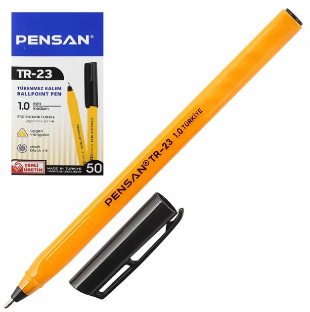 Pensan Üçgen TR-23 Tükenmez Kalem Siyah 50li
