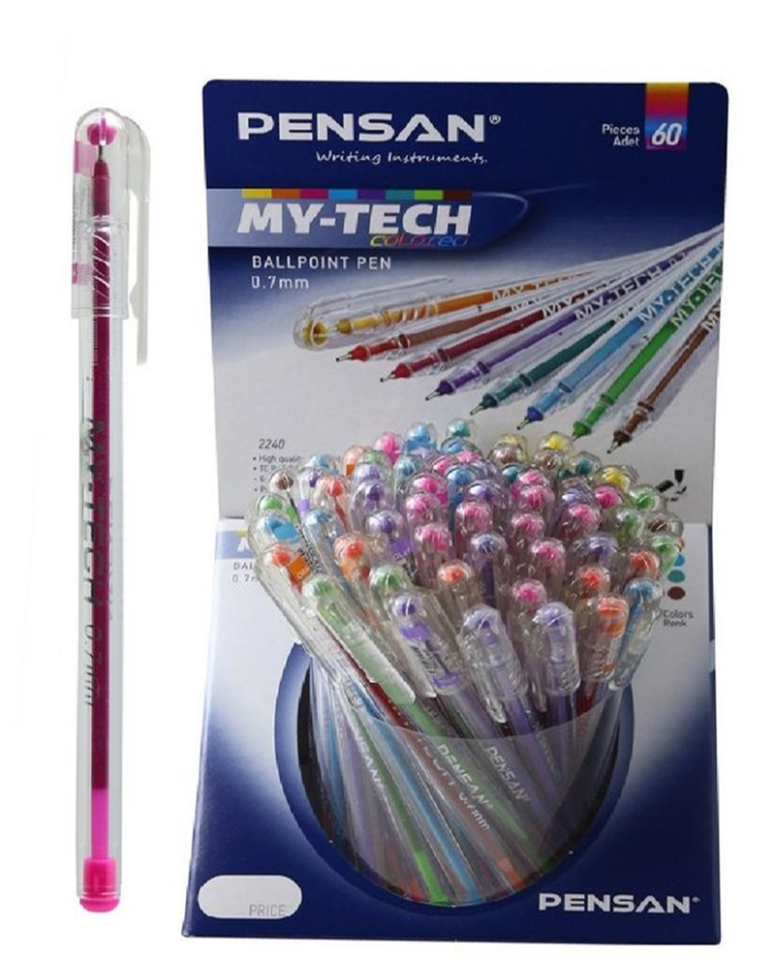 Pensan My-Tech Tükenmez Kalem Renkli 0.7 mm 60lı