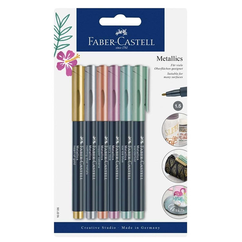 FABER CASTELL Metalik Markör 6lı Set