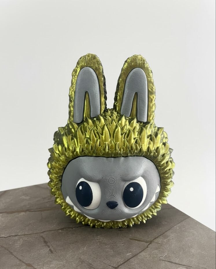 Labubu Tasarım Figür Kumbara (Gold & Grey)