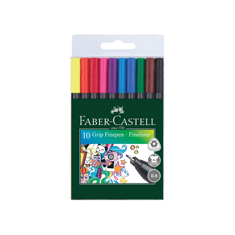 FABER CASTELL Grip Finepen 10lu poset
