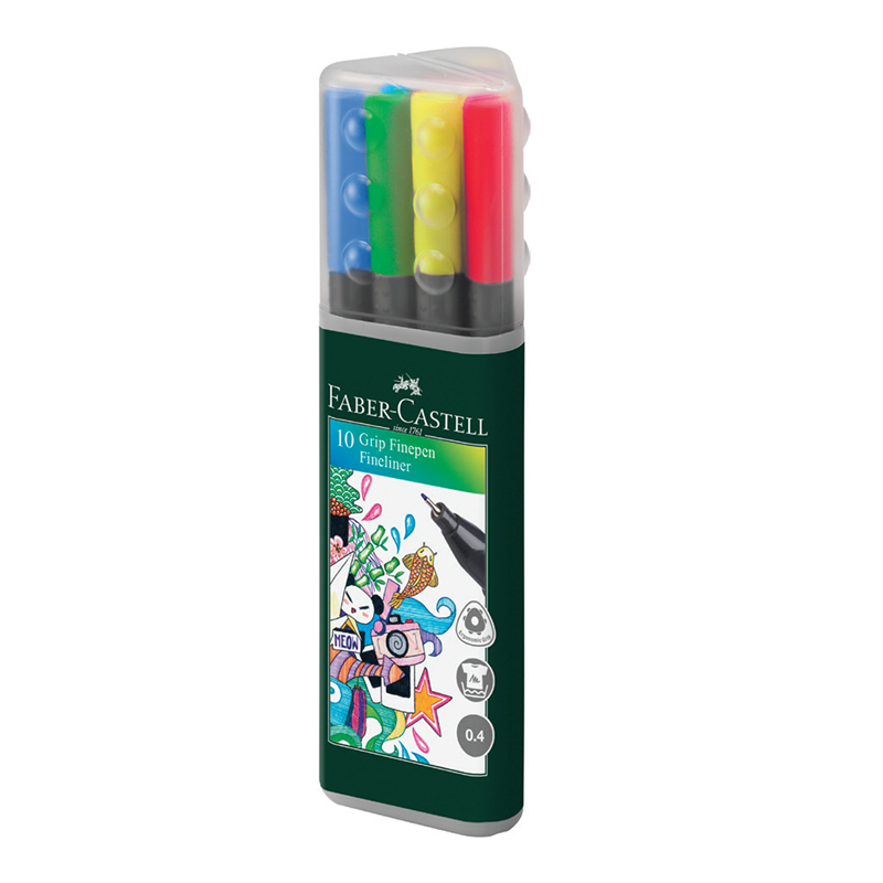 FABER CASTELL Grip Finepen 0,4 mm 10lu