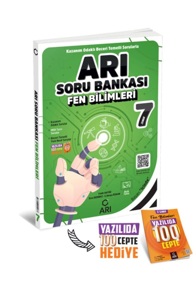 Arı Yayınları  7 Sınıf fen Soru Bankası + Yazılıda 100 Cepte