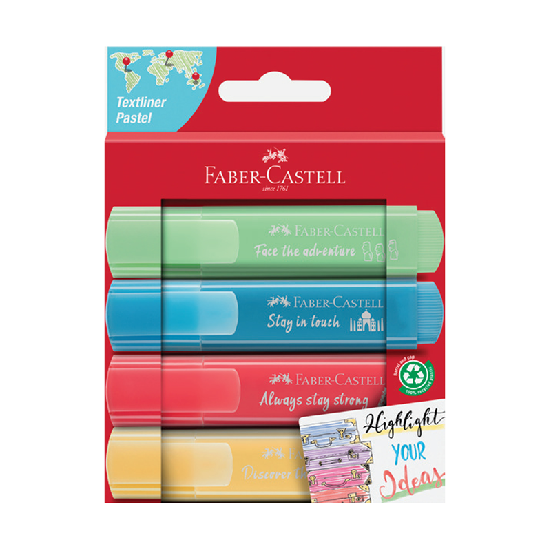 FABER CASTELL Fosforlu Kalem 46 Pastel Renkler 4x Karton