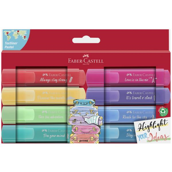 FABER CASTELL Fosforlu Kalem 46 Pastel Renk 8x Kart