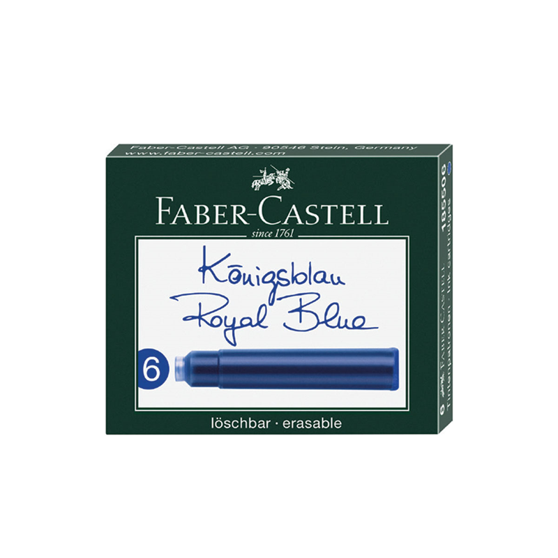FABER CASTELL DK Kartuş, Royal mavi 6lı
