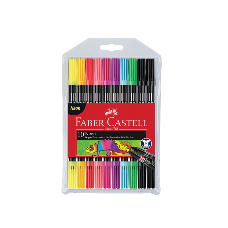 Faber Castell Çift Taraflı Neon Keçeli Kalem 10Renk