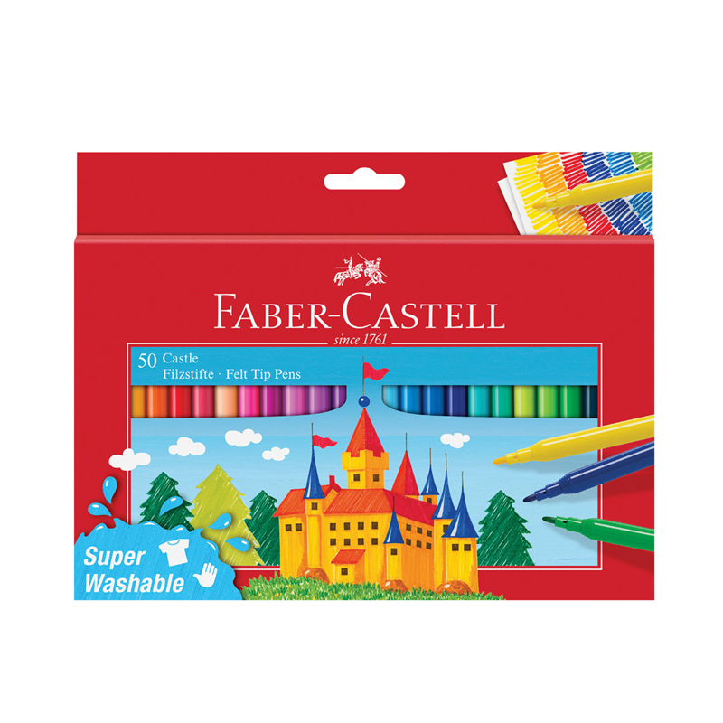 Faber Castell Süper Yıkanabilir Keçeli Kalem 50li