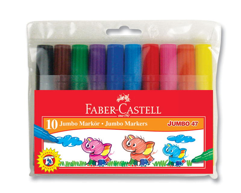 Faber Castell Jumbo 47 Markör 10lu Poşet