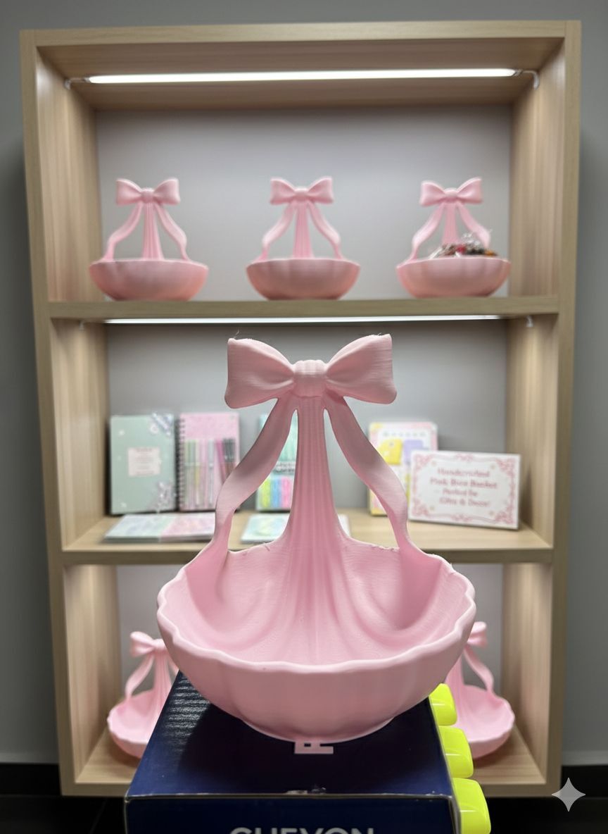 Modern Seçenek: Pastel Pembe 3D Tasarım Aksesuar Sepeti