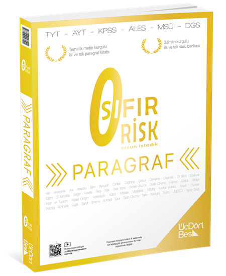 Üç Dört Beş Yayınları Paragraf Sıfır Risk 2025